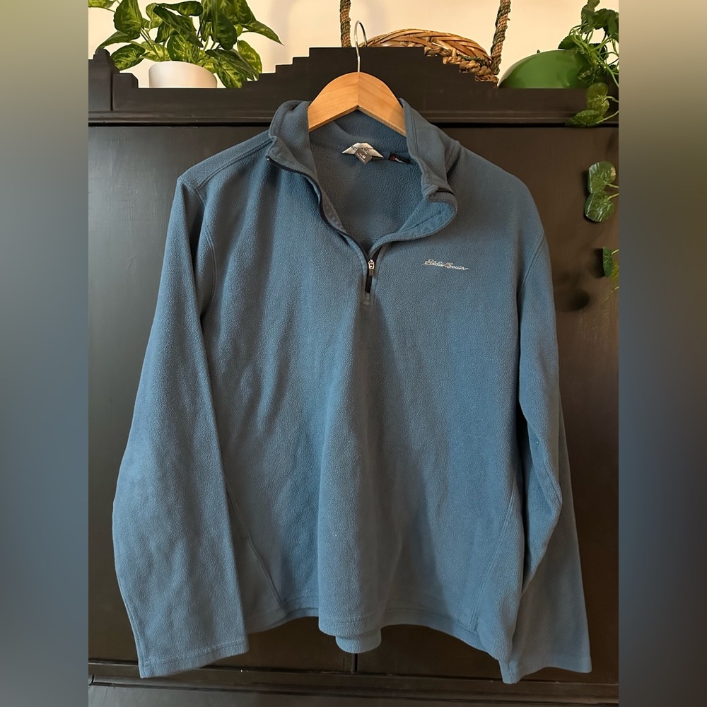 Eddie Bauer Steel Blue Fleece Quarter Zip